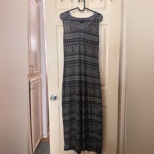 Love - Black and Gray Geometric Maxi Dress